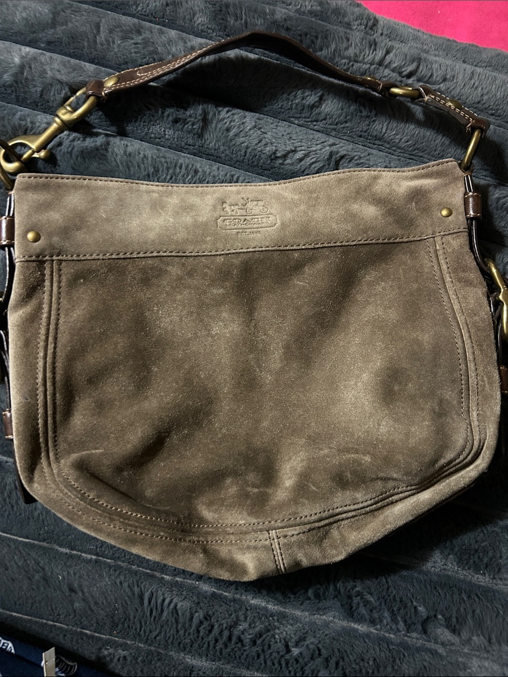 Vintage Coach Zoe Suede Hobo Bag